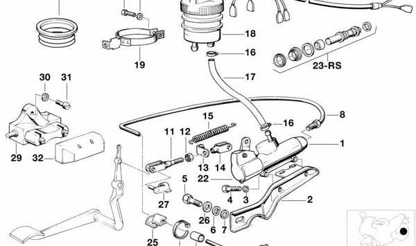 Soporte de sensor OEM 34311236136 para BMW (E24, E28, E30, E34). Original BMW.