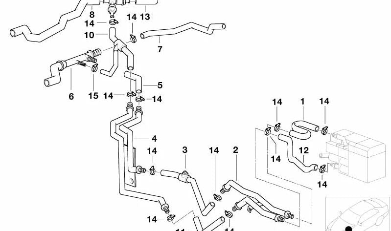 Válvula antirretorno doble para BMW E39, E38 (OEM 64128379872). Original BMW