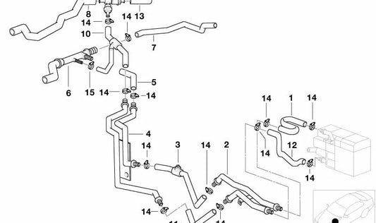 Double tube d'échappement OM 18101719413 pour BMW E39. BMW d'origine.