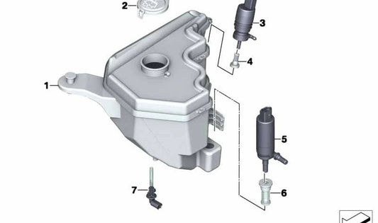 Depósito del Sistema de Lavado de Parabrisas para BMW Z4 E89 (OEM 61667192857). Original BMW