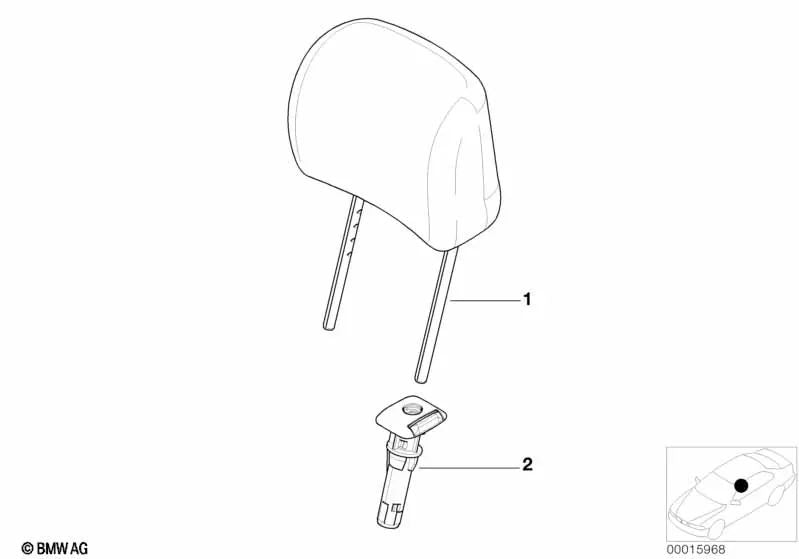 Reposacabezas delantero de tela para BMW Serie 3 E46 (OEM 52107047011). Original BMW