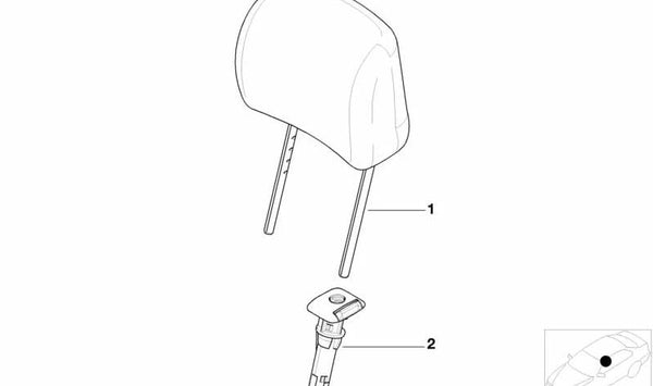 Reposacabezas de Tela antracita para BMW Serie 3 E46 (OEM 52107035684). Original BMW