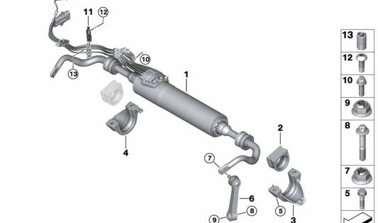 Estabilizador ativo traseiro OEM 37105A801E9 para BMW G70. BMW original.