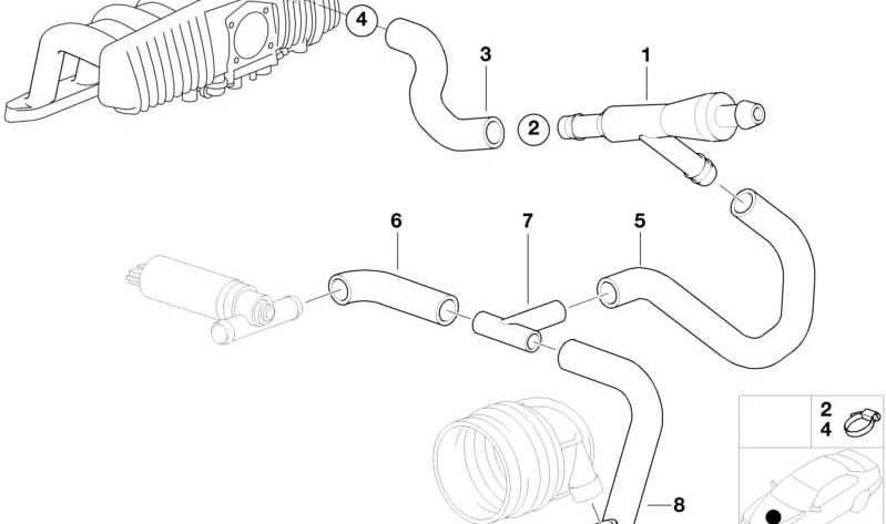 Bomba de vacío OEM 11611432851 para BMW E39. Original BMW.