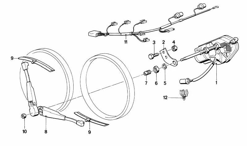 Soporte limpiaparabrisas OEM 61631370894 para BMW E30. Original BMW.