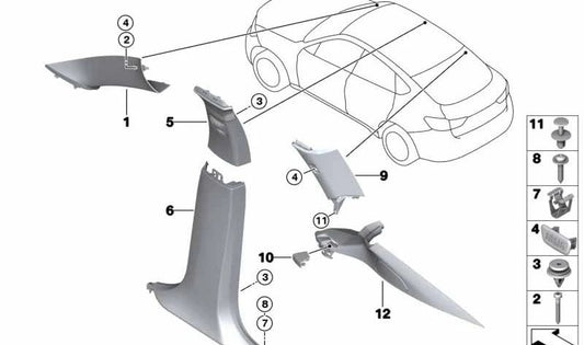 Emplector Sortie à droite OEM 51437850590 pour BMW F16, F86. BMW d'origine.