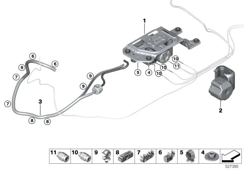 Air supply system for BMW X5 G05, G18, X6 G06, X7 G07 (OEM 37205A5D5D5). Genuine BMW