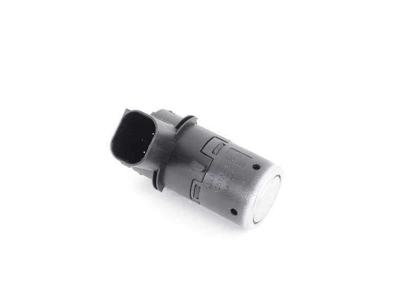 Sensor de aparcamiento trasero OEM 66206989081 en titanio plata para BMW E39, E60, E61, E63, E64, E85, E86 y MINI R50, R52, R53. Original BMW/MINI.