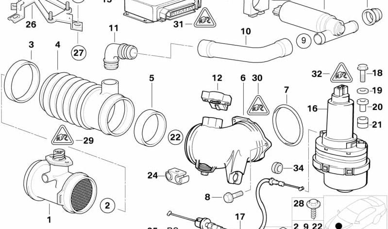 OM 13711432410 Blows Savellow de la transmission pour BMW (E39, E38). BMW d'origine.