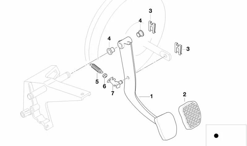 Pedal de freno para BMW Serie 3 E36 (OEM 35211160638). Original BMW