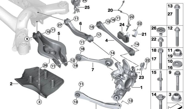 Soporte de Carrocería para BMW Serie 4 G26E, G26F (OEM 34526895261). Original BMW