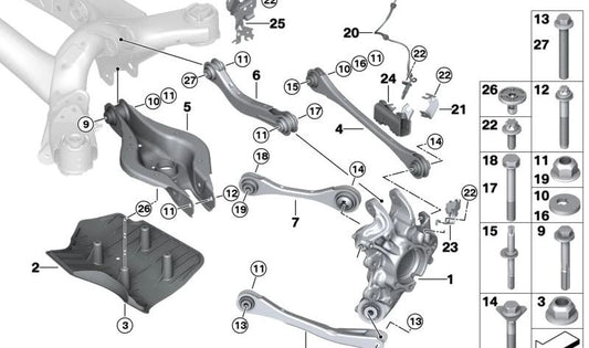 Cubierta aerodinámica trasera izquierda OEM 33306895223 para BMW G26 (Serie 4 Gran Coupé). Original BMW