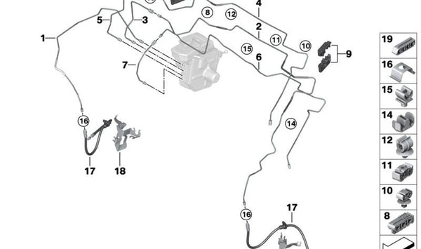 Pasamuros de goma OEM 34309502577 para BMW G20, G21, G80, G22, G23, G26, G82, G83. Original BMW.