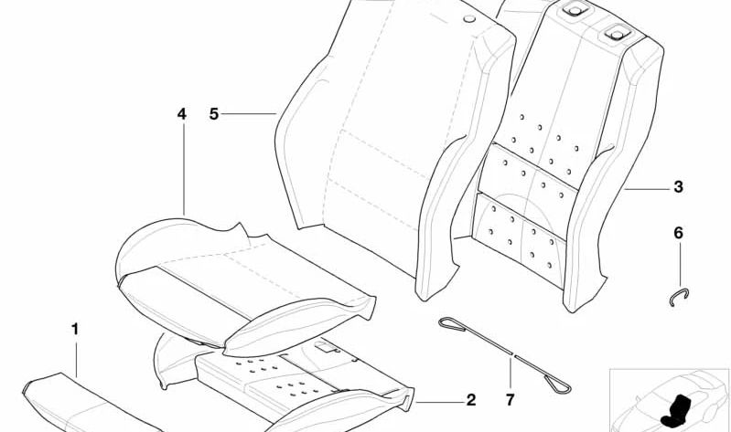 Funda de Asiento de Tela para BMW Serie 3 E46 (OEM 52107047039). Original BMW