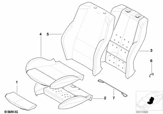 Upholstery for series and models for BMW E46 (OEM 52107895594). Original BMW