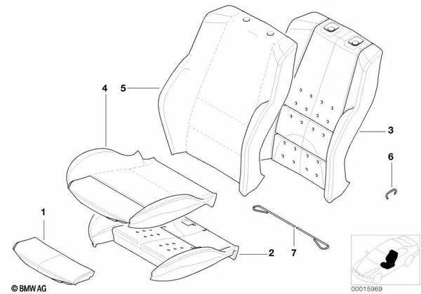 Tapizado para serie y modelos para BMW E46 (OEM 52107895594). Original BMW