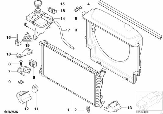 Obere Kühlerhalterung für BMW E39 (OEM 17112247896). Original BMW