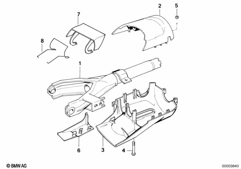 Cubierta Inferior para BMW Serie 5 E34, Serie 7 E32 (OEM 32311157674). Original BMW.