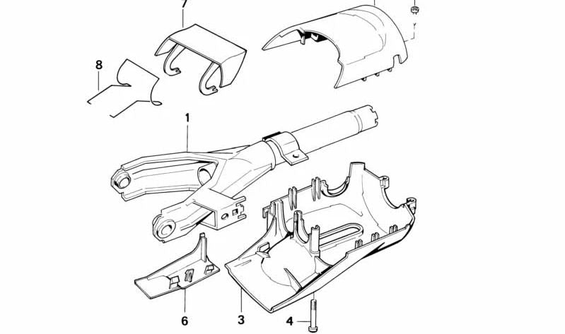 Palanca de ajuste de inclinación del volante OEM 32311160652 para BMW E32, E34. Original BMW