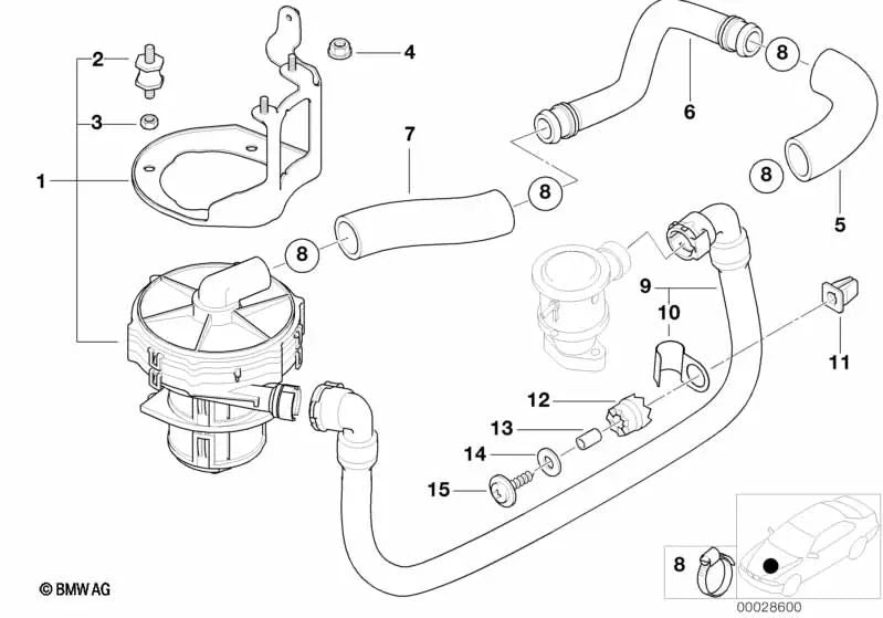 Druckleitung para BMW Serie 7 E38 (OEM 11721438264). Original BMW.