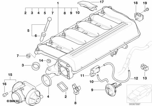 Cubierta para BMW E46, E39, E38, E53 (OEM 11142248838). Original BMW.