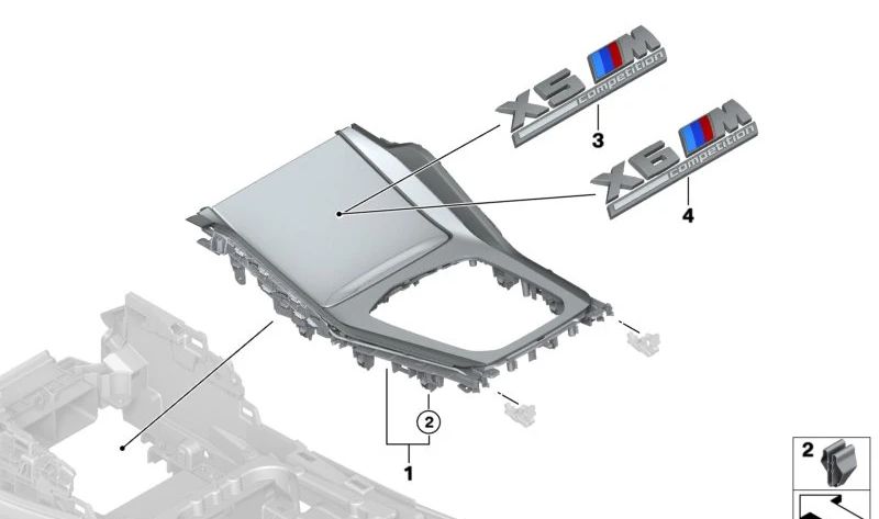 Piano Central Piano Central Bound OEM 51168745282 per BMW F95, F96, G06. BMW originale.