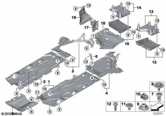 Cobertura de depósito inferior derecha para BMW F52 (OEM 51757376940). Original BMW.