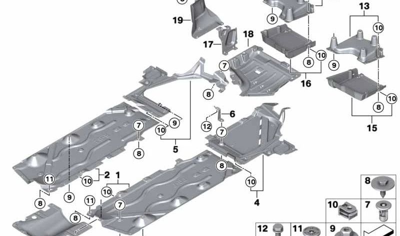 Revestimiento inferior del tanque izquierdo para BMW F52 (OEM 51757376939). Original BMW