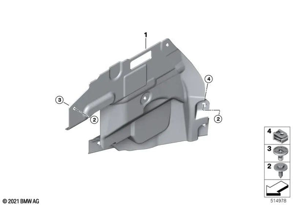 Cubierta del conjunto de dirección delantero izquierdo para BMW i I20 (OEM 51717932069). Original BMW.