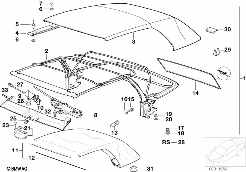 Pasador elástico para BMW Serie 3 E36 (OEM 07119901608). Original BMW.