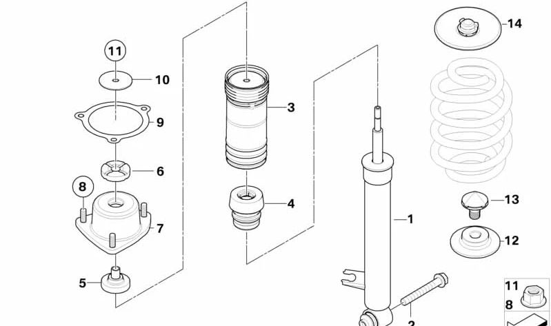 Rear left shock absorber for BMW X5 E70, E71. Original BMW (OEM 33526781925)