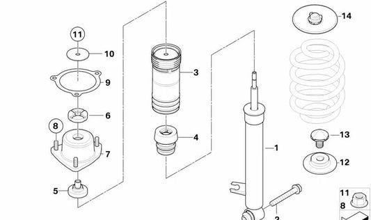 Rear right shock absorber for BMW E70 (OEM 33526781930). Original BMW