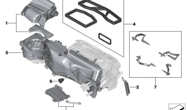 Tapa calefactor eléctrico para BMW Serie 5 F90, G30, G31, G38, Serie 6 G32, Serie 7 G11, G12, G11N, G12N, Serie 8 F91, F92, F93, G14, G15, G16, X5 G18 (OEM 64119361718). Original BMW.