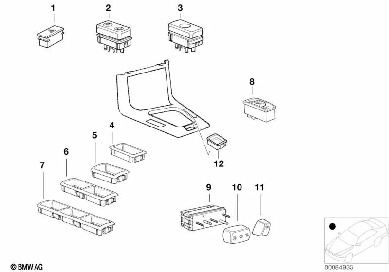 Cadre incurvée 2 fois pour la série BMW 3 E36 (OEM 61312268902). BMW d'origine