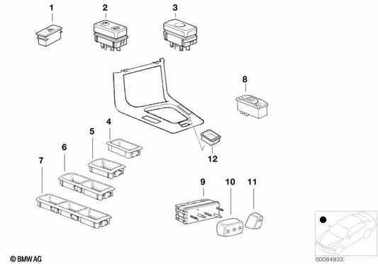 Switch for BMW E36 (OEM 61318368941). Genuine BMW