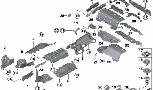 Isolateur thermique pour remplir le tube du dépôt OEM 51487286136 pour BMW F30, F31, F34, F32, F33, F36. BMW d'origine.