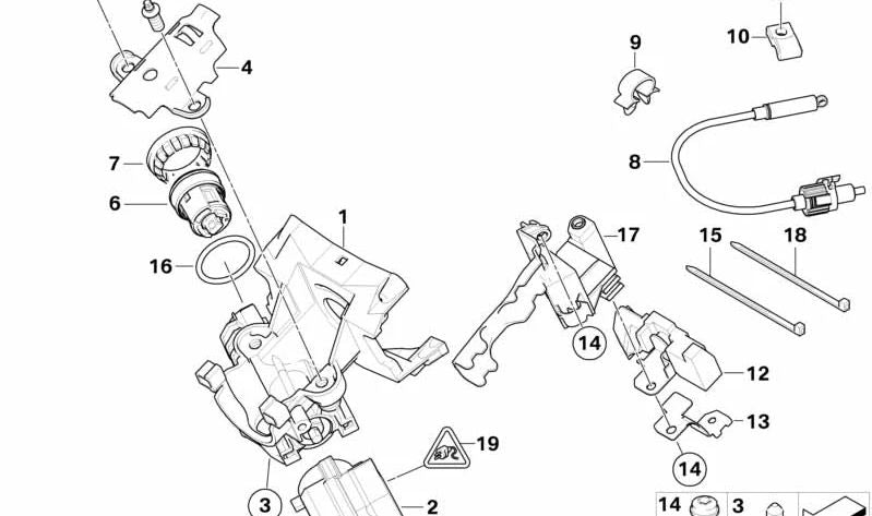 Soporte sujetacables OEM 32301094173 para BMW E39, E38, E53. Original BMW