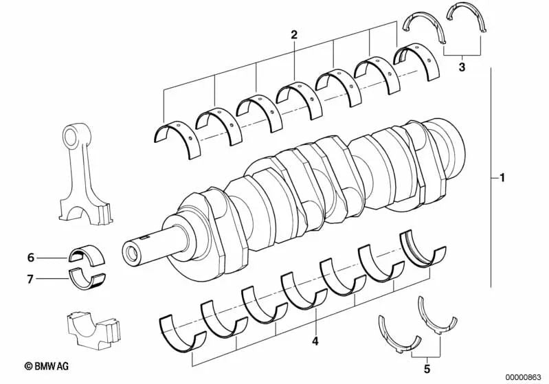 Disco de guía superior para BMW Serie 7 E38, Serie 8 E31 (OEM 11211702188). Original BMW.