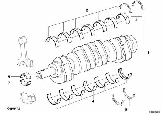 Disco de guía superior para BMW Serie 7 E38, Serie 8 E31 (OEM 11211702188). Original BMW.