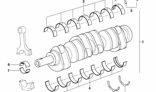 Weißes Lager für BMW 7er E38, 8er E31 (OEM 11211725451). Original BMW.