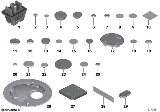 Cubierta del cilindro de freno para BMW G87, G21, G22, G60, G70, F91, F92, F93, G15, G16, F95, F95N, G05N, F96, F96N, G29 (OEM 51717363246). Original BMW.