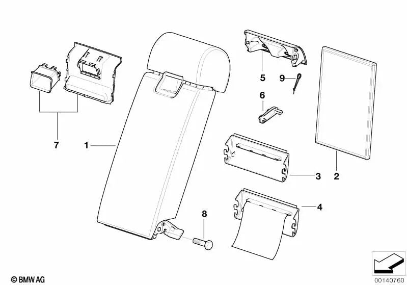 Resorte para portavasos para BMW E46 (OEM 52207154583). Original BMW.