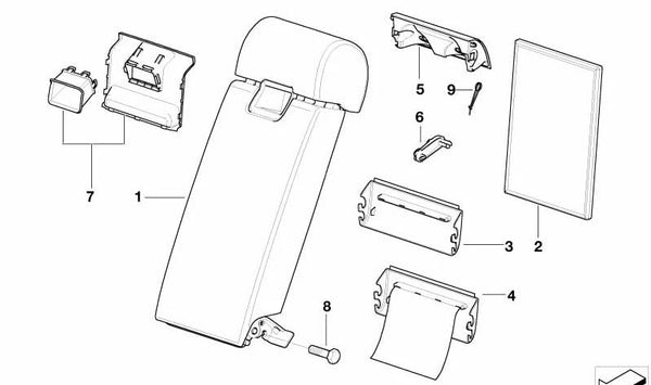 Posavasos original OEM 52207115387 para BMW Serie 3 E46 (Todos los modelos compatibles: Berlina, Coupé, Touring, Compact, Cabrio). Original BMW.