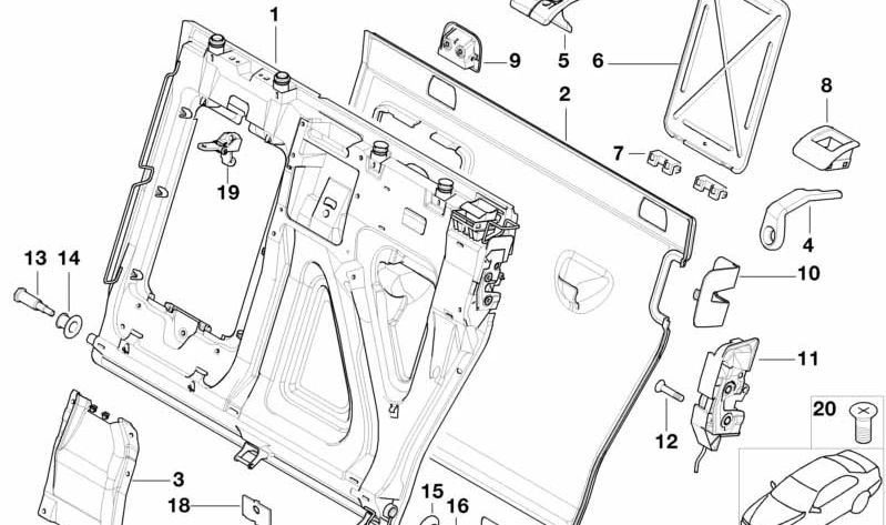 Anilla de sujeción OEM 51477011322 para BMW E53 (X5). Original BMW.