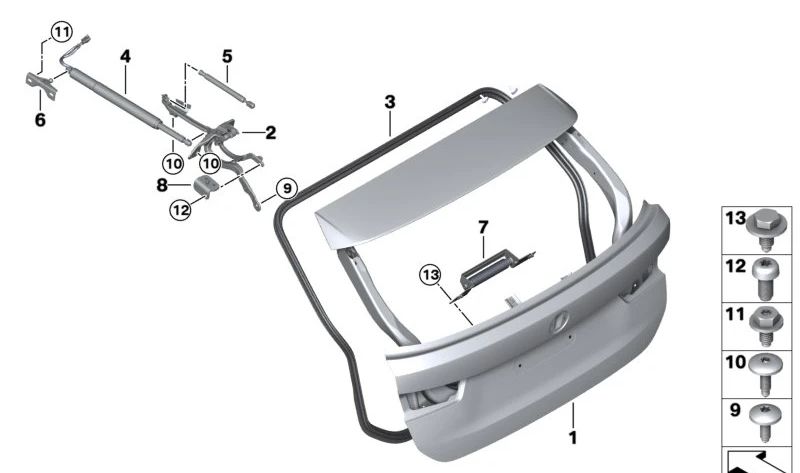 Accionamiento para portón trasero para BMW Serie 3 G21, G81 (OEM 51247453413). Original BMW.