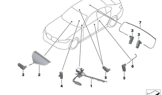 Leichte Führung für den rechten Heckgriff OEM 63319473284 für BMW G26. Original BMW.