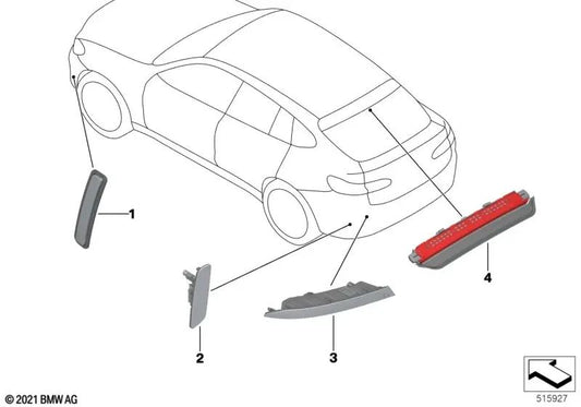 Right rear reflector for BMW G02N, G06 (OEM 63147463976). Genuine BMW