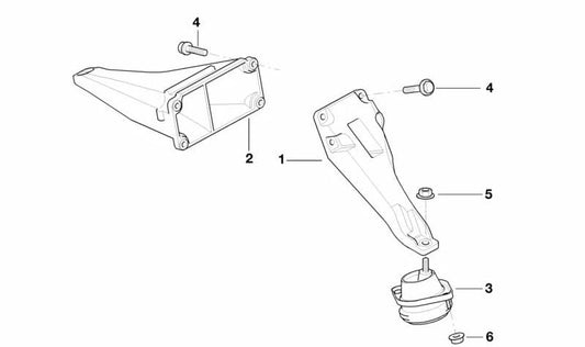 Soporte de motor izquierdo para BMW E38 (OEM 22111095502). Original BMW