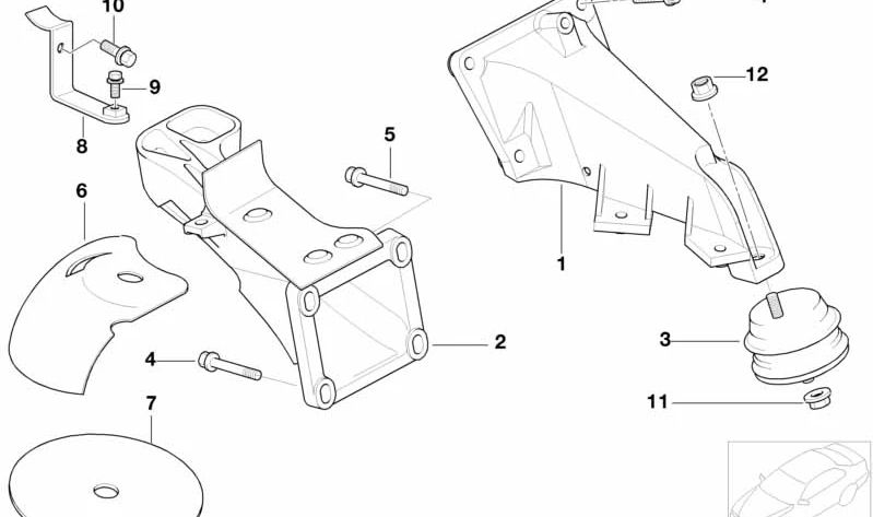 Soporte de Motor para BMW E36, E46, E90, E92, E93, Z4 E85, E86 (OEM 11812283798). Original BMW