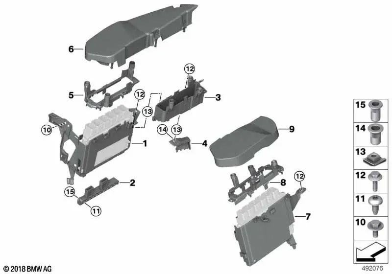 Cover for BMW 5 Series G30, G30N, 7 Series G11N, G12N, 8 Series G14, G15, G16 (OEM 12907935546). Original BMW